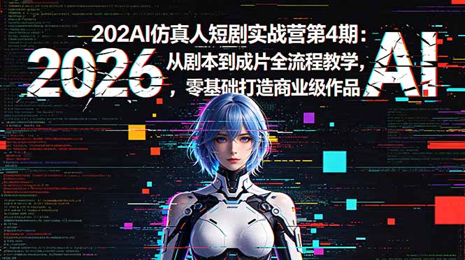 2026AI仿真人短剧实战营第4期：从剧本到成片全流程教学，零基础打造商业级作品-云享网创
