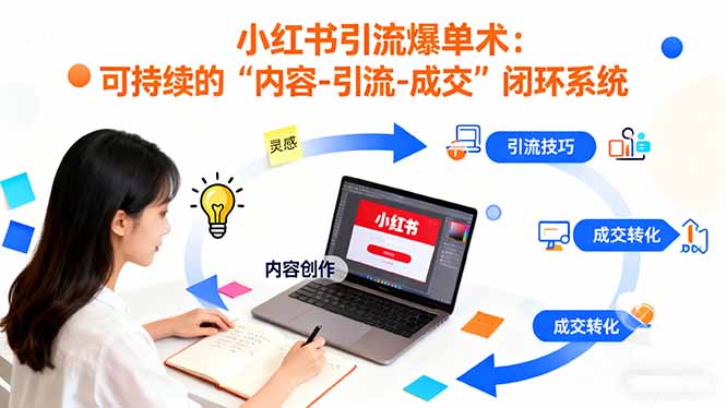 小红书引流爆单术:构建一套低成本 可持续的“内容-引流-成交”闭环系统-云享网创