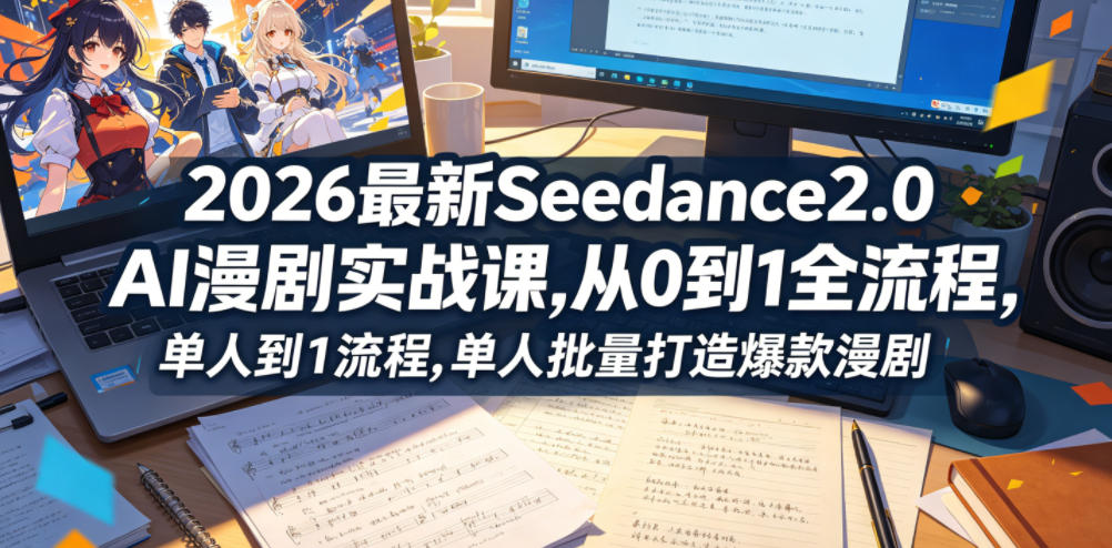 2026最新Seedance2.0 AI漫剧实战课,，从0到1全流程，单人批量打造爆款漫剧-云享网创