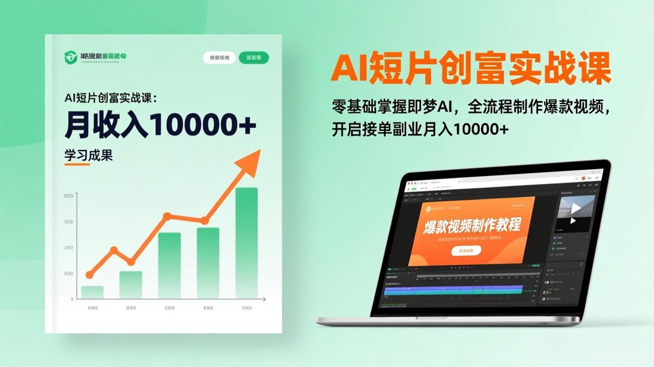 AI短片创富实战课：零基础掌握即梦AI，全流程制作爆款视频，开启接单副业月入10000+(更新-云享网创