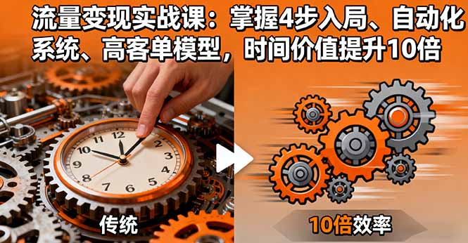 流量变现实战课:掌握4步入局、自动化系统、高客单模型,时间价值提升10倍-云享网创