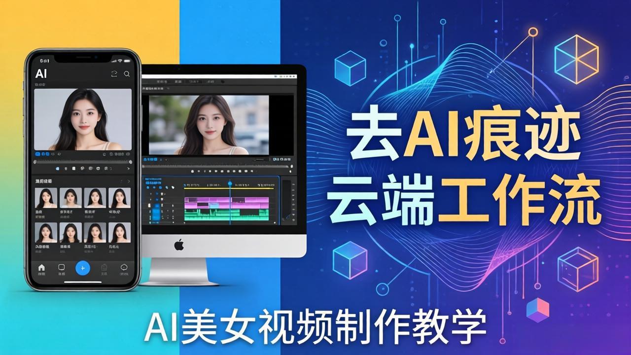 AI美女视频制作教学：去AI痕迹，云端工作流出图，手机电脑均可，不需要配置-云享网创