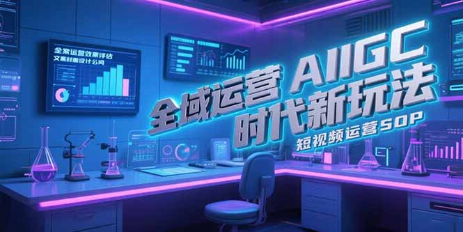 全域运营AIGC时代新玩法，文案封面设计公式，短视频运营SOP-云享网创