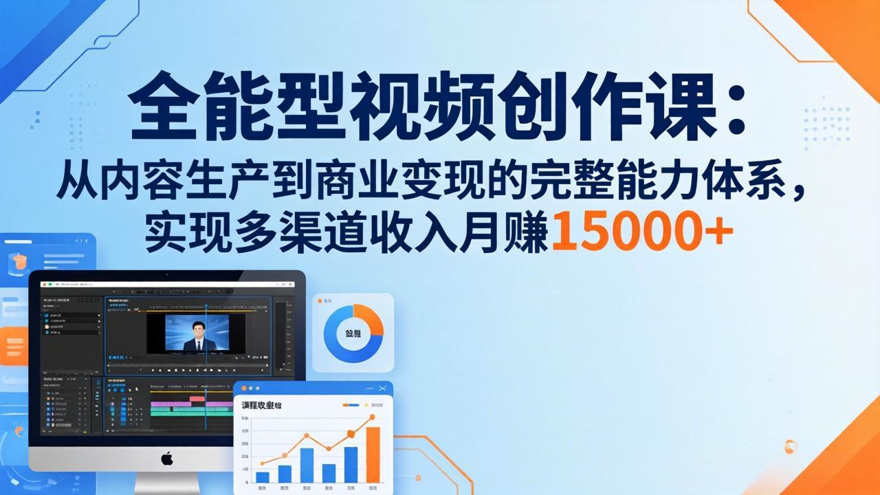全能型视频创作课-26年3月更新：从内容生产到商业变现的完整能力体系，多渠道收入月赚15000+-云享网创