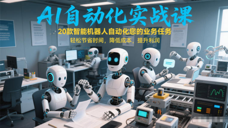 AI自动化实战课：20款智能机器人自动化您的业务任务，轻松节省时间，降低成本，提升利润-云享网创