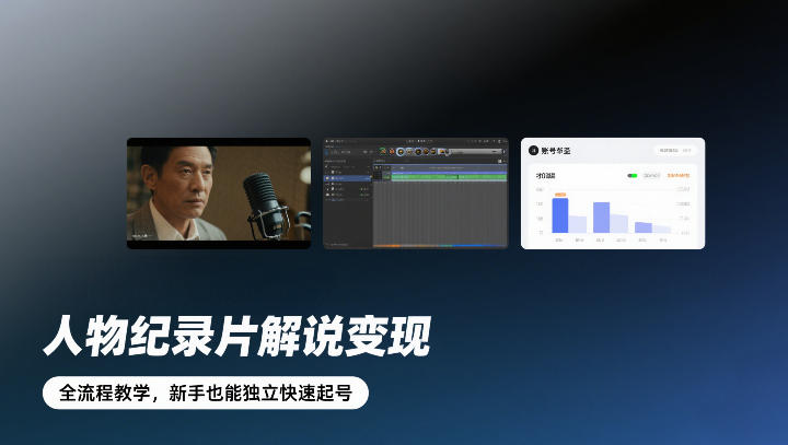 人物纪录片解说变现，全流程教学，新手也能独立快速起号-云享网创