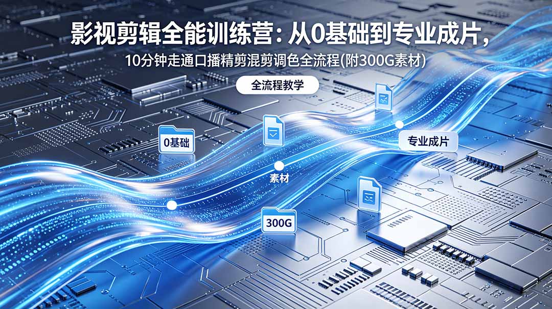 2026影视剪辑全能实战课｜0基础到专业成片，全流程教学，高清带300G素材-云享网创