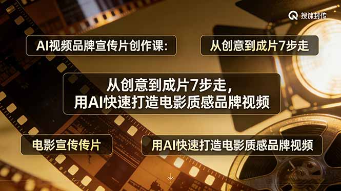 AI视频品牌宣传片创作课：从创意到成片7步走，用AI快速打造电影质感品牌视频-云享网创