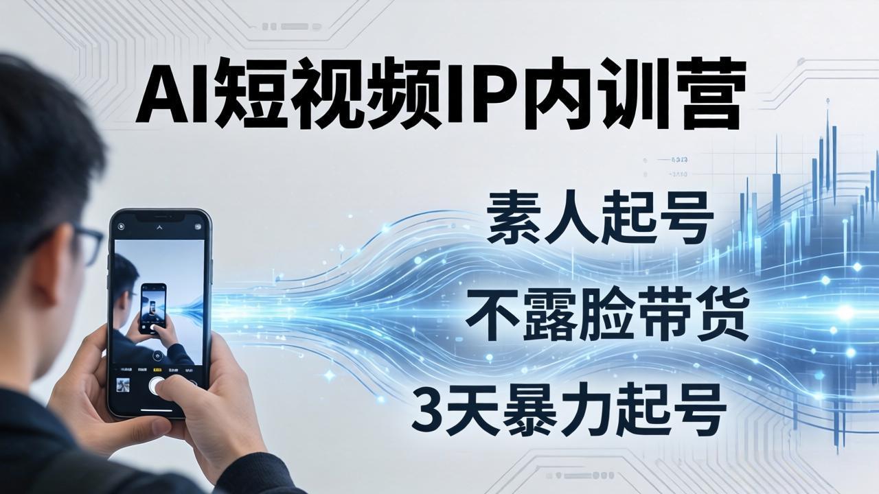 2026AI短视频IP内训营:从素人起号到不露脸带货,3天暴力起号全流程拆解-云享网创