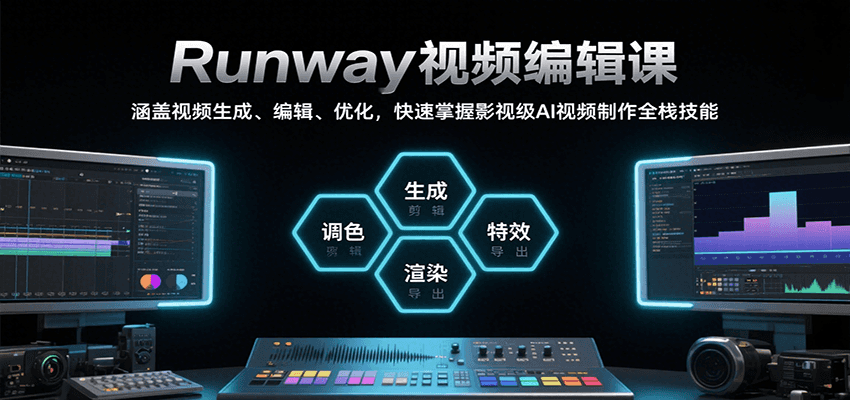 Runway视频编辑课，涵盖视频生成、编辑、优化，快速掌握影视级AI视频制作全栈技能-云享网创