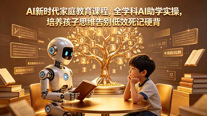 AI新时代家庭教育课程，全学科AI助学实操，培养孩子思维告别低效死记硬背-云享网创