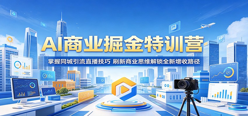 AI商业掘金特训营：掌握同城引流直播技巧，刷新商业思维解锁全新增收路径-云享网创