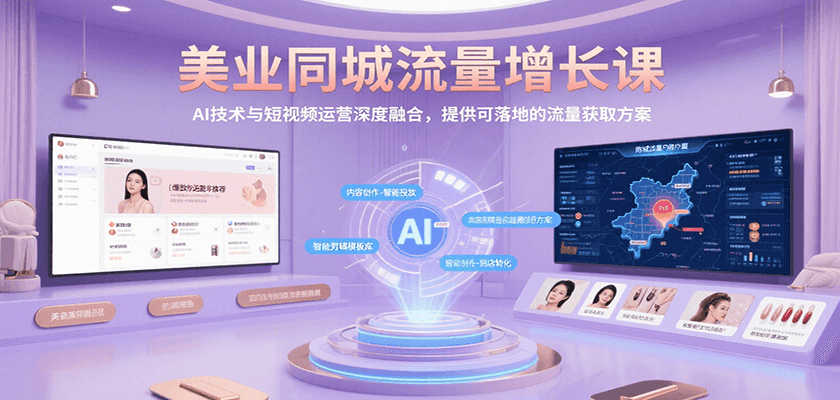 美业同城流量增长课，AI技术与短视频运营深度融合，提供可落地的流量获取方案-云享网创