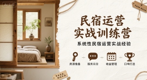 民宿运营实战训练营，系统性民宿运营实战经验-云享网创