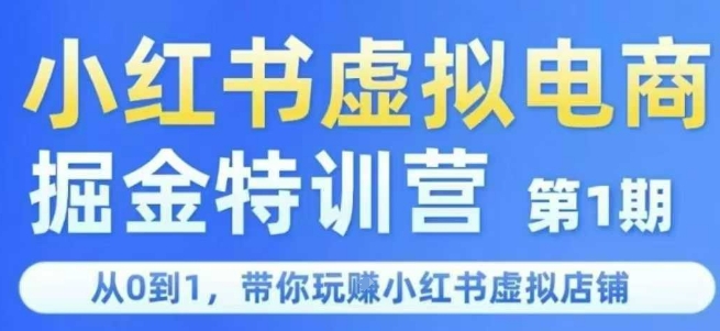 小红书虚拟电商掘金特训营第1期，从0到1，带你玩转小红书虚拟店铺-云享网创