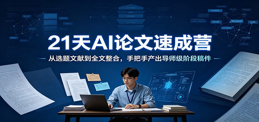 21天AI论文速成营：从选题文献到全文整合，手把手产出导师级阶段稿件-云享网创