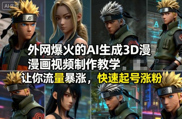 外网爆火的AI生成3D漫画视频制作教学,让你流量暴涨,快速起号涨粉!-云享网创