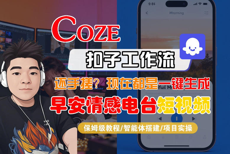 【Coze工作流搭建实操教程】【coze】早安情感电台日签视频还在手动做？用扣子工作流自动生成，省时90%-云享网创