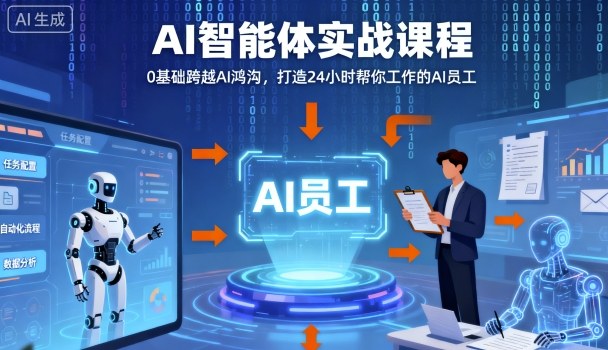 Ai智能体实战课程，0基础跨越Ai鸿沟，打造24小时帮你工作的Ai员工，打破常规，以实战定义Ai-云享网创