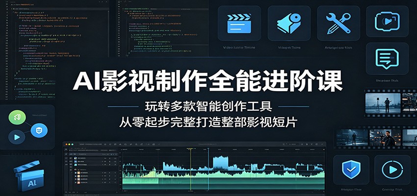 AI影视制作全能进阶课：玩转多款智能创作工具，从零起步完整打造整部影视短片-云享网创