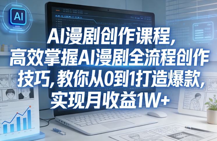 某社群AI漫剧创作课程，高效掌握AI漫剧全流程创作技巧，教你从0到1打造爆款，实现月收益1W+-云享网创