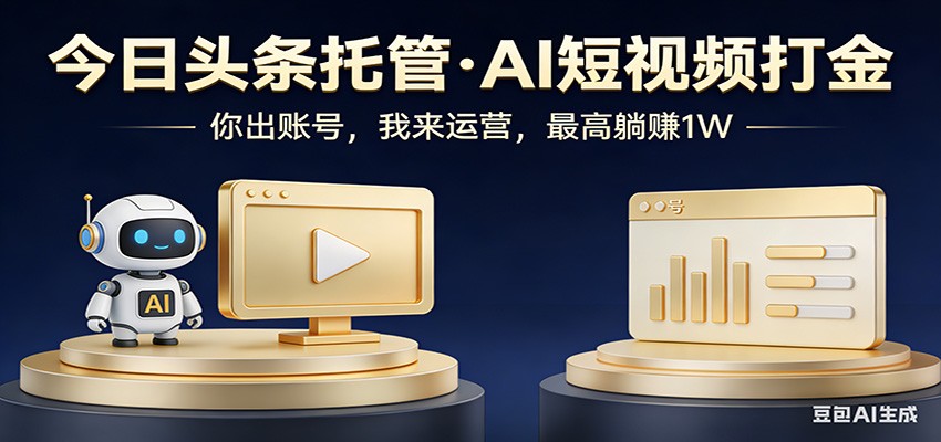 头条号AI托管，我提供作品，你提供账号，每天5分钟发布，小白躺赚3000+-云享网创