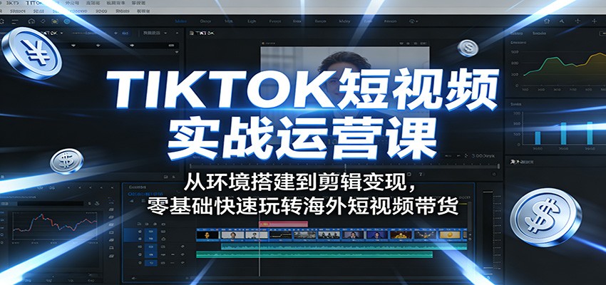 TIKTOK短视频实战运营课：从环境搭建到剪辑变现，零基础快速玩转海外短视频带货-云享网创