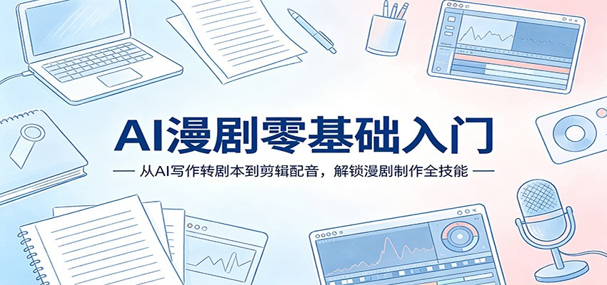 AI漫剧零基础入门：从AI写作转剧本到剪辑配音，解锁漫剧制作全技能-云享网创