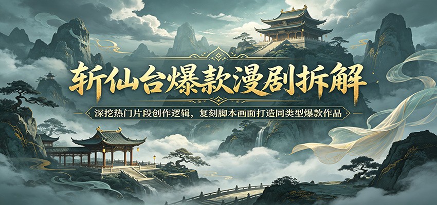 斩仙台爆款漫剧拆解：深挖热门片段创作逻辑，复刻脚本画面打造同类型爆款作品-云享网创