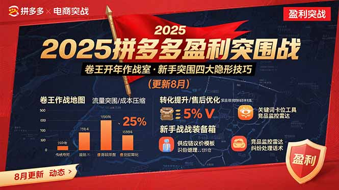 2025拼多多盈利突围战：卷王开年作战室，新手突围四大隐形技巧(更新8月-云享网创