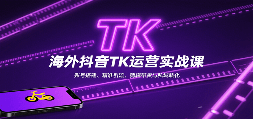 海外抖音TK运营实战课：账号搭建、精准引流、剪辑带货与私域转化-云享网创