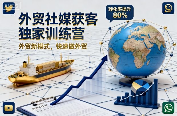 外贸社媒获客独家训练营，外贸新模式，快速做外贸(更新26年07月27日)-云享网创