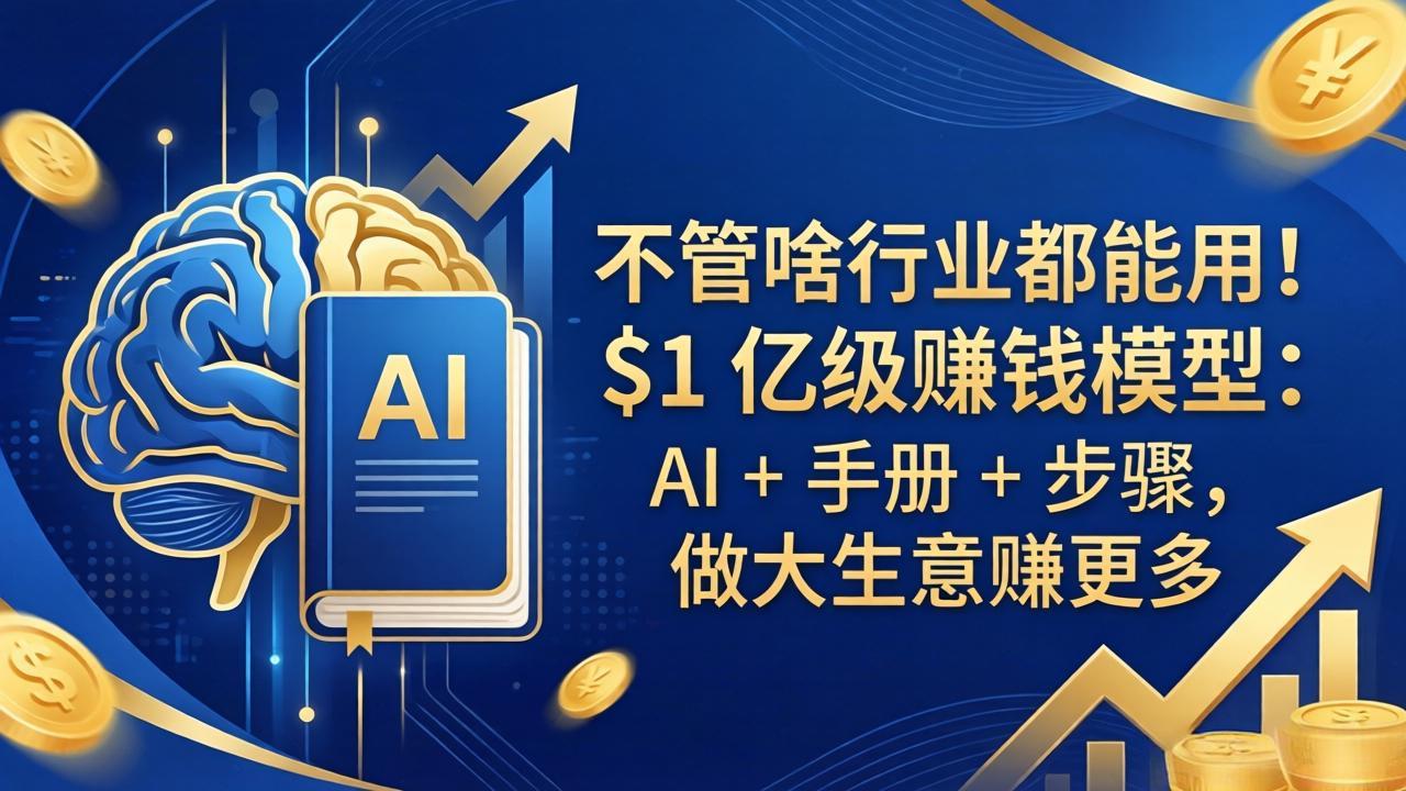 不管啥行业都能用!$1 亿级赚钱模型:AI + 手册 + 步骤,做大生意赚更多-云享网创