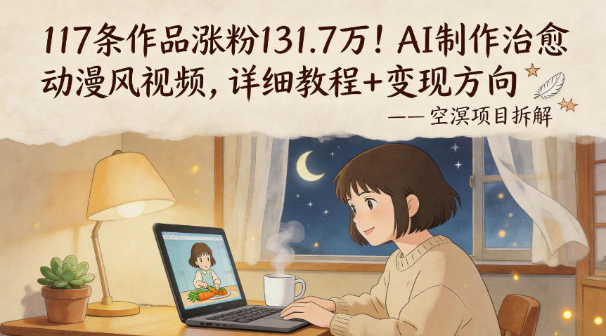 117条作品涨粉131.7W！AI制作治愈动漫风视频，详细教程+变现方向-云享网创