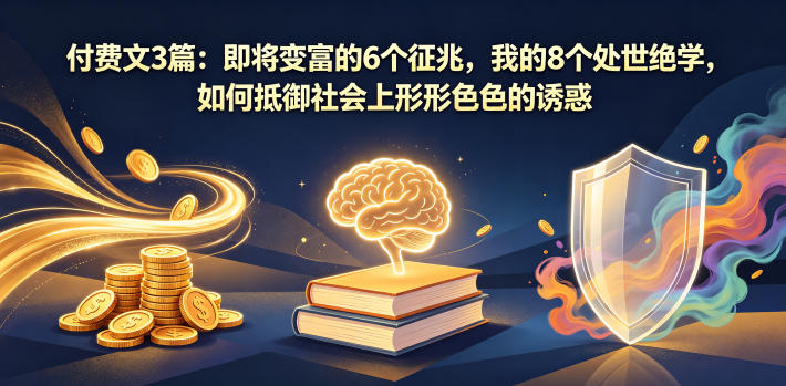 付费文3篇：即将变富的6个征兆，我的8个处世绝学，如何抵御社会上形形色色的诱惑-云享网创