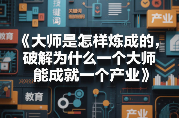 大师是怎样炼成的，破解为什么一个大师，能成就一个产业【电子书】-云享网创