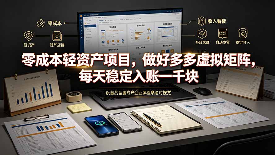 零成本轻资产项目,做好多多虚拟矩阵,每天稳定入账一千块-云享网创