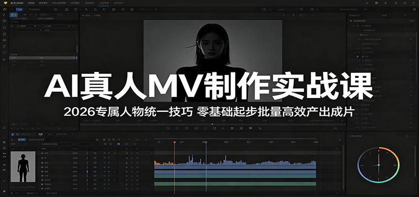 AI真人MV制作实战课：2026专属人物统一技巧，零基础起步批量高效产出成片-云享网创