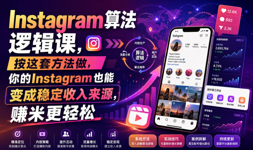 Instagram算法逻辑课，按这套方法做，你的Instagram也能变成稳定收入来源，賺米更轻松【原创双语字幕】-云享网创