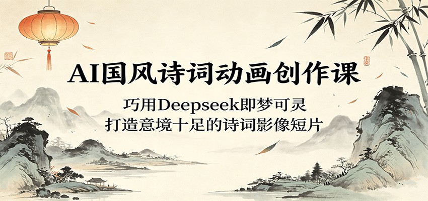 AI国风诗词动画创作课：巧用Deepseek即梦可灵，打造意境十足的诗词影像短片-云享网创