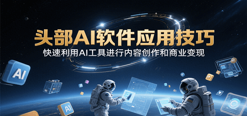 头部AI软件应用技巧，快速利用AI工具进行内容创作和商业变现-云享网创