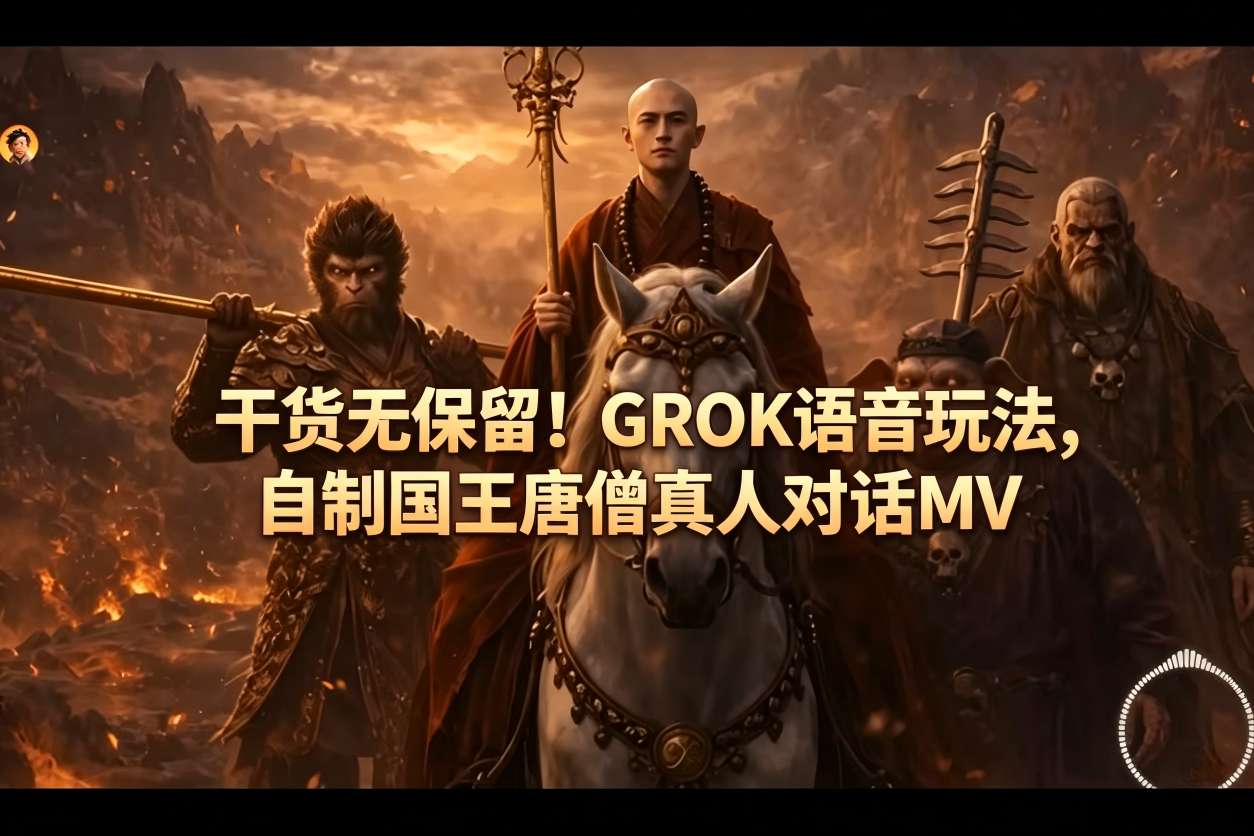 干货无保留！GROK语音玩法，自制国王唐僧真人对话MV-云享网创