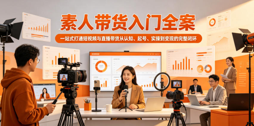 素人带货入门全案，一站式打通短视频与直播带货从认知、起号、实操到变现的完整闭环-云享网创