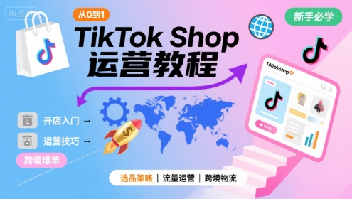 TikTok Shop从0到1运营教程,TikTok跨境电商新手必学课程-云享网创