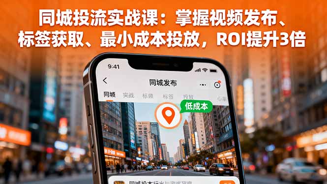 同城投流实战课:掌握视频发布、标签获取、最小成本投放,ROI提升3倍-云享网创