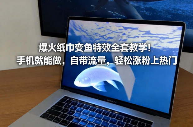 爆火纸巾变鱼特效全套教学！手机就能做，自带流量，轻松涨粉上热门-云享网创