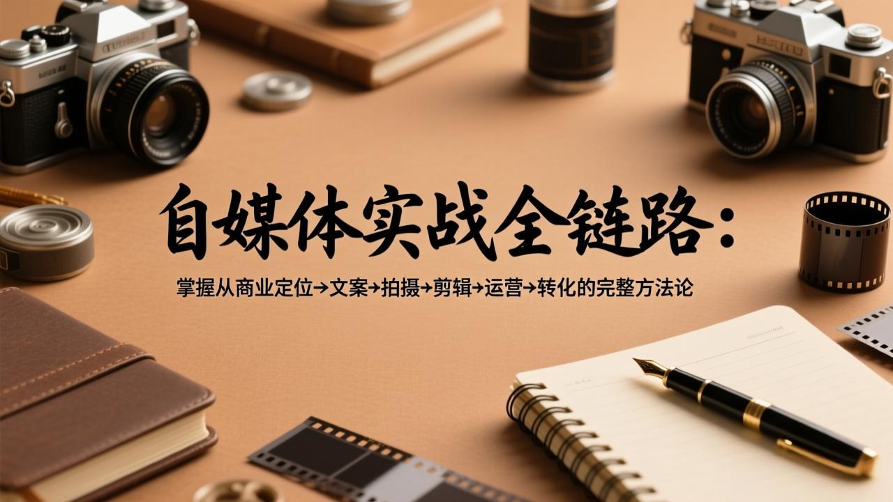 自媒体实战全链路：掌握从商业定位→文案→拍摄→剪辑→运营→转化的完整方法论-云享网创