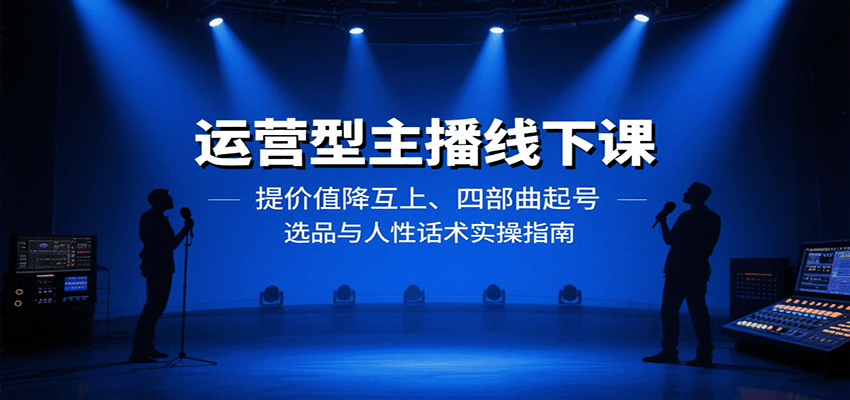 运营型主播线下课：提价值降互上、四部曲起号、选品与人性话术实操指南-云享网创