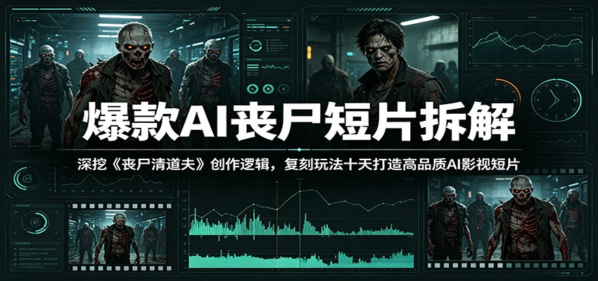 爆款AI丧尸短片拆解：深挖《丧尸清道夫》创作逻辑，复刻玩法快速打造高品质AI影视短片-云享网创