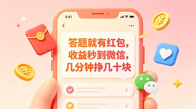 答题就有红包，收益秒到微信，几分钟挣几十块，学生党上班族宝妈都可以玩【揭秘】-云享网创